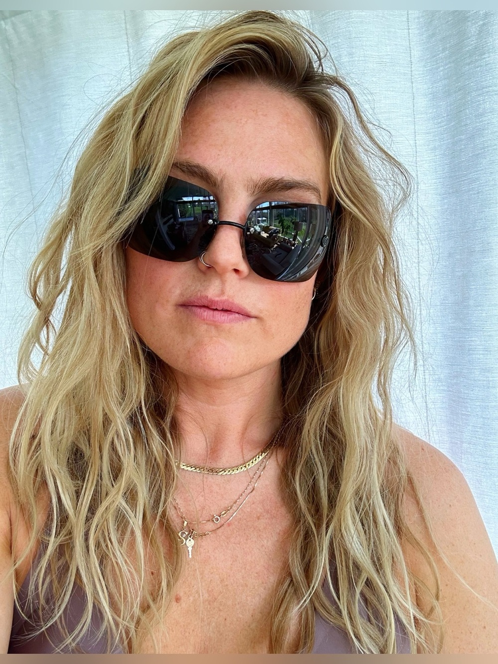 Authentic 90’s VINTAGE CHANEL Rimless Square Sunglasses in Black Gradient - Picture 2 of 15